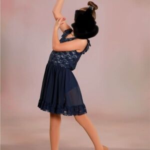 Navy Blue Lace Kids Costume